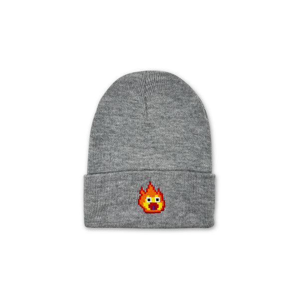 Calcifer Gray Beanie | Best Calcifer Beanie | Hachi Bit