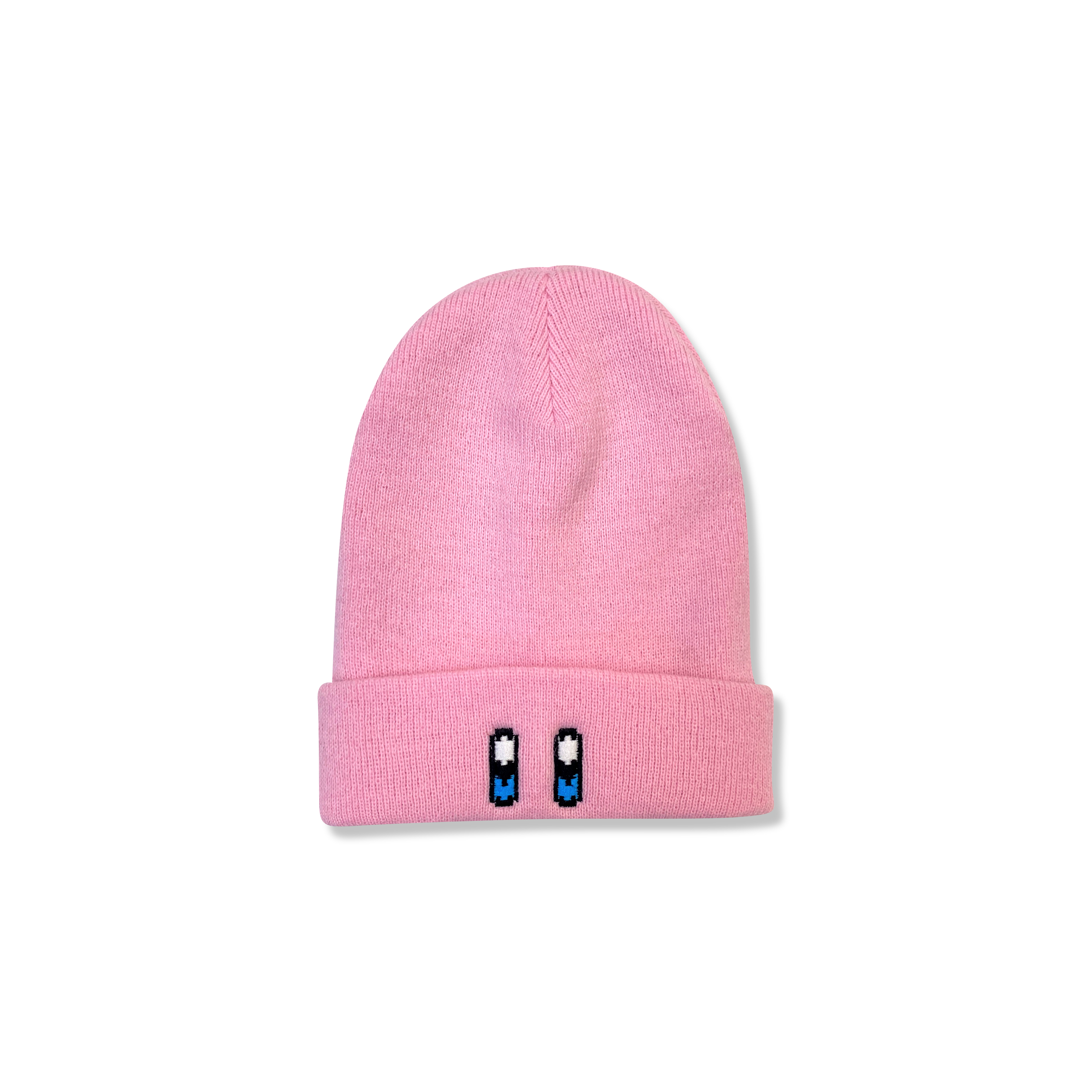 sneeze magazine beanie ピンク Blush Pink Beanie - Light Pink Cuffed Waffle Knit Snow Hat